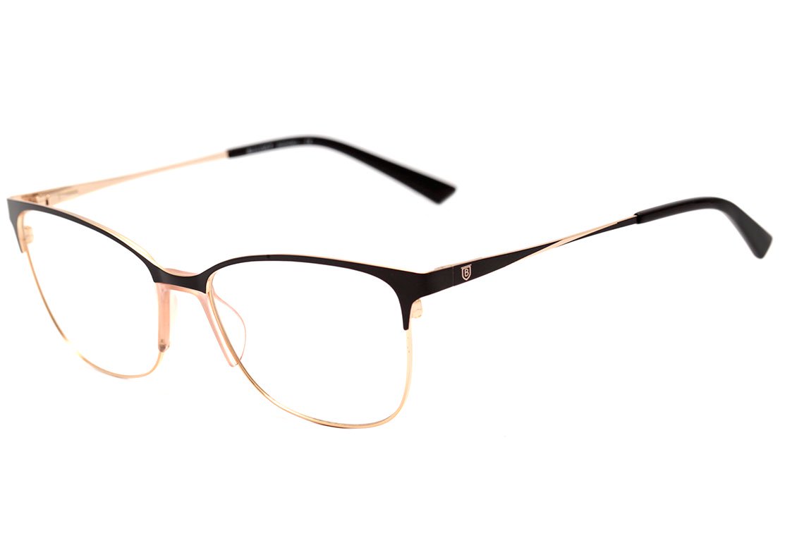 Bulget BG 1634 09A Preto Fosco e Dourado Brilho- Lente 5,4 cm - Grau