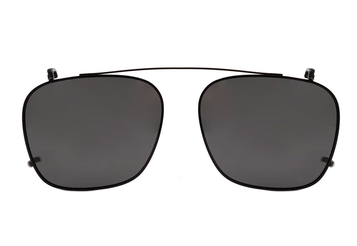 Evoke Clip On Square H01 Black Turtle Shine/ Gray Polarized 53 mm - Grau