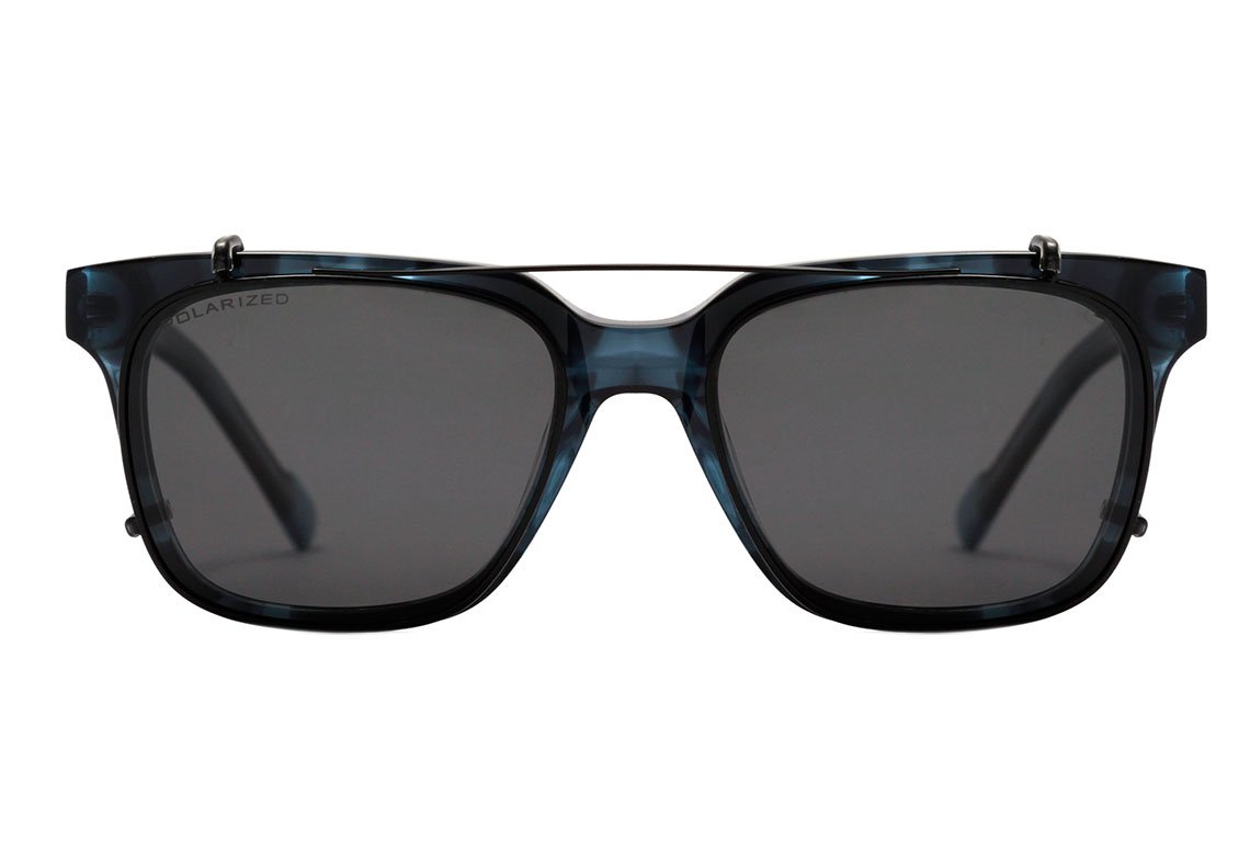 Evoke Clip On Square E01 Demi Blue Gun 53 mm - Grau