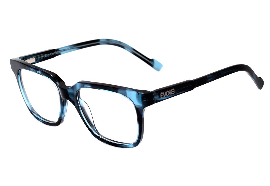 Evoke Clip On Square H01 Black Turtle Shine/ Gray Polarized 53 mm - Grau