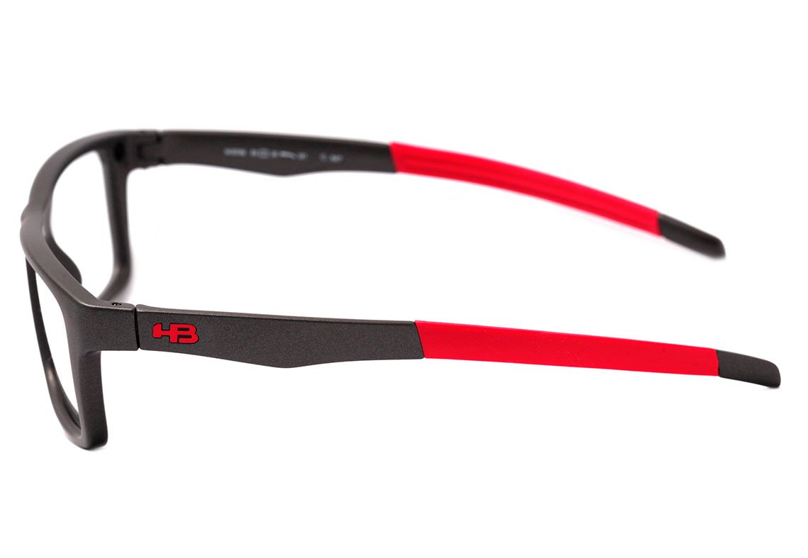 Óculos de Grau HB 93160 Switch Clip On Matte Graphite / Red Chrome Polarized - 53 mm
