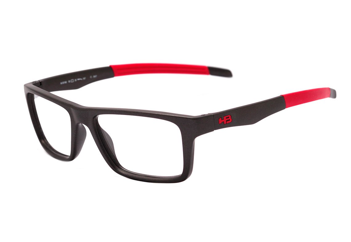 Óculos de Grau HB 93160 Switch Clip On Matte Graphite / Red Chrome Polarized - 53 mm