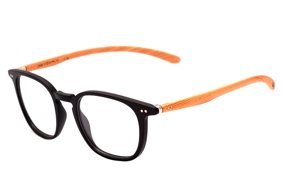 Óculos de Grau HB Polytech 93159 Matte Black Wood - 47 mm