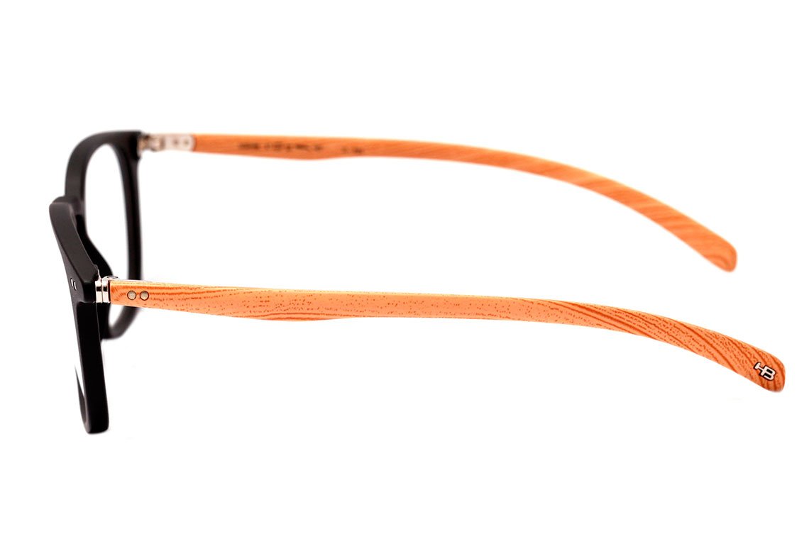 Óculos de Grau HB Polytech 93159 Matte Black Wood - 47 mm