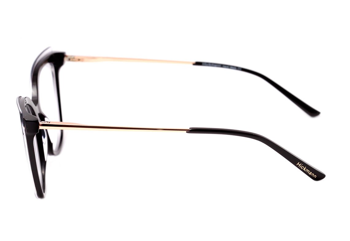Hickmann HI 6163 H01 Preto e Dourado Brilho - Lente 5,4 cm
