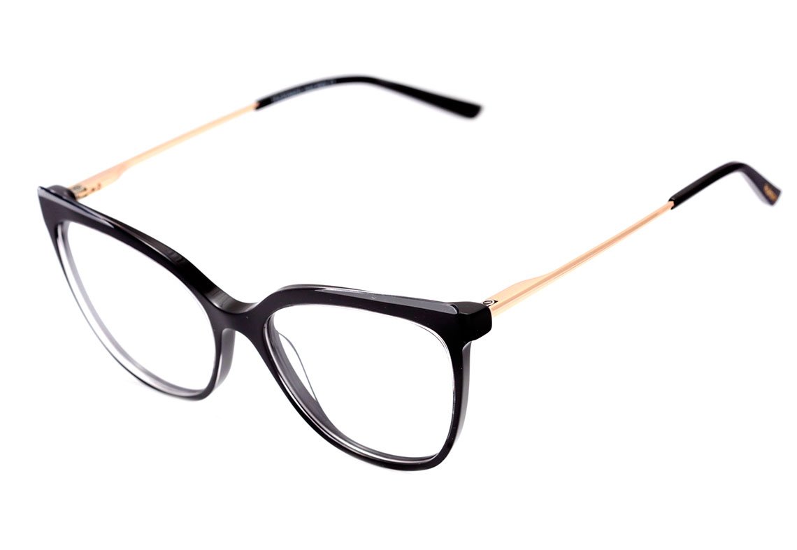 Hickmann HI 6163 H01 Preto e Dourado Brilho - Lente 5,4 cm