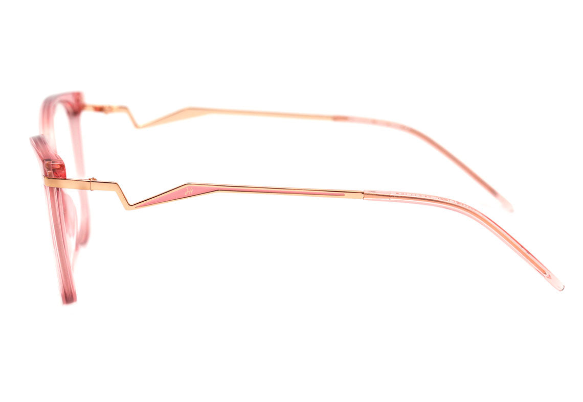 Óculos de Grau Hickmann Teen HI 6097 Y T01 Rosa Translúcido Brilho - 51 mm