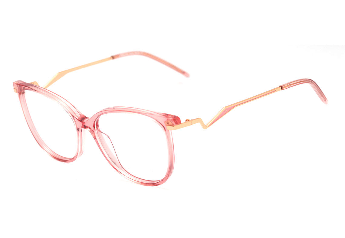 Óculos de Grau Hickmann Teen HI 6097 Y T01 Rosa Translúcido Brilho - 51 mm