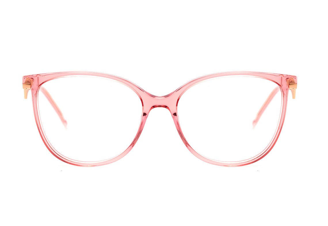 Óculos de Grau Hickmann Teen HI 6097 Y T01 Rosa Translúcido Brilho - 51 mm