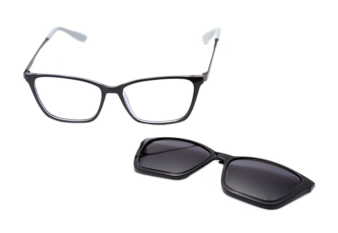 Mormaii Swap 3 Clip On Cinza Translúcido Brilho / Cinza Degradê Polarizado - Lente 5,7 cm - Grau