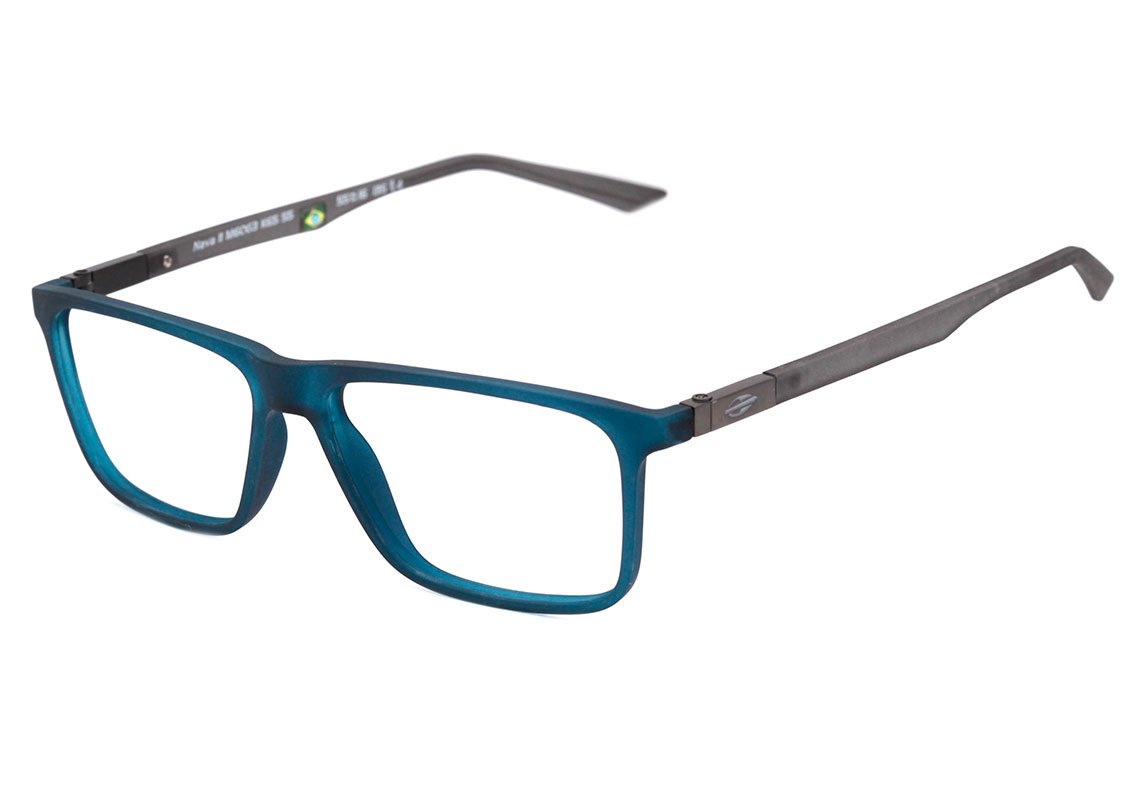 Óculos de Grau Mormaii Nava II PRETO E AZUL FOSCO Lente 5,5 cm