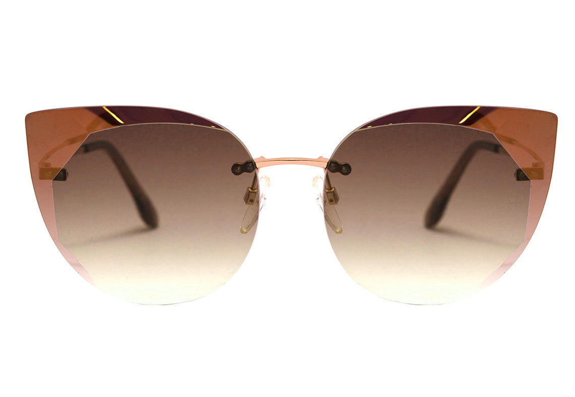 Óculos de Sol Ana Hickmann AH 3202 04B Dourado Brilho / Marrom Degradê - 63 mm