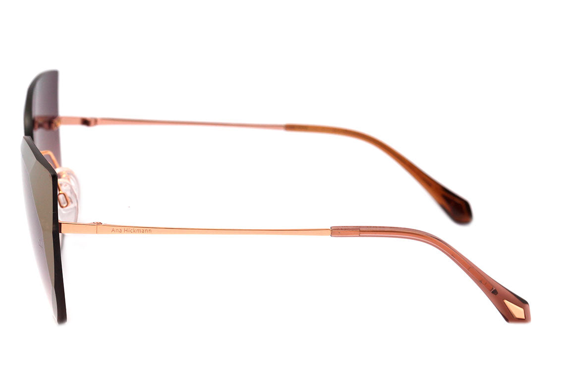Óculos de Sol Ana Hickmann AH 3202 04B Dourado Brilho / Marrom Degradê - 63 mm