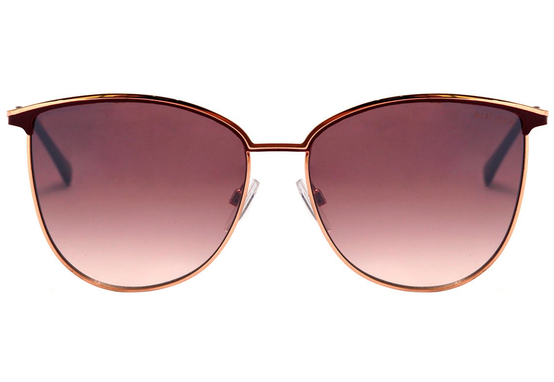 Óculos de Sol Bulget BG 3260 09A PRETO FOSCO E DOURADO BRILHO/ PRETO DEGRADÊ ESPELHADO Lente 5,9 cm