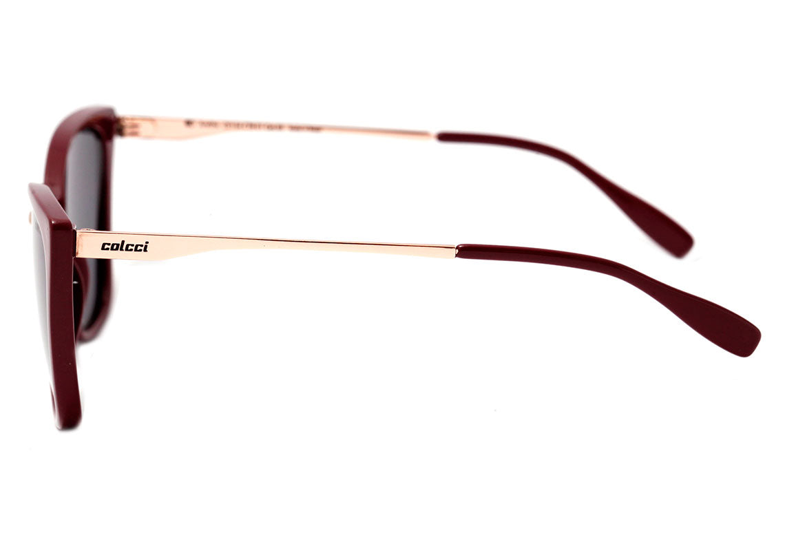 Óculos de Sol Colcci Aretha Vinho e Dourado Brilho / Cinza Unico - 57 mm