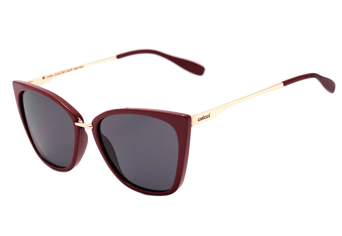 Óculos de Sol Colcci Aretha Vinho e Dourado Brilho / Cinza Unico - 57 mm