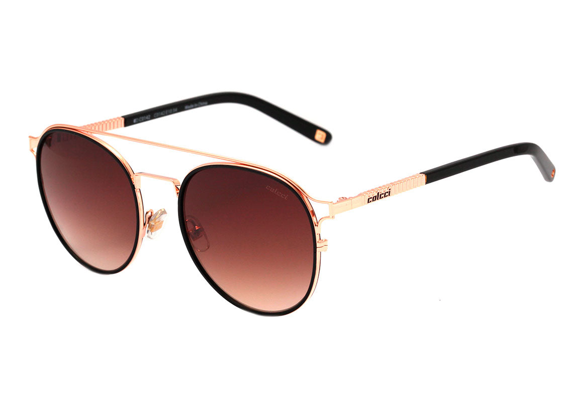 Óculos de Sol Colcci C0142 Preto e Dourado Brilho/ Marrom Degradê