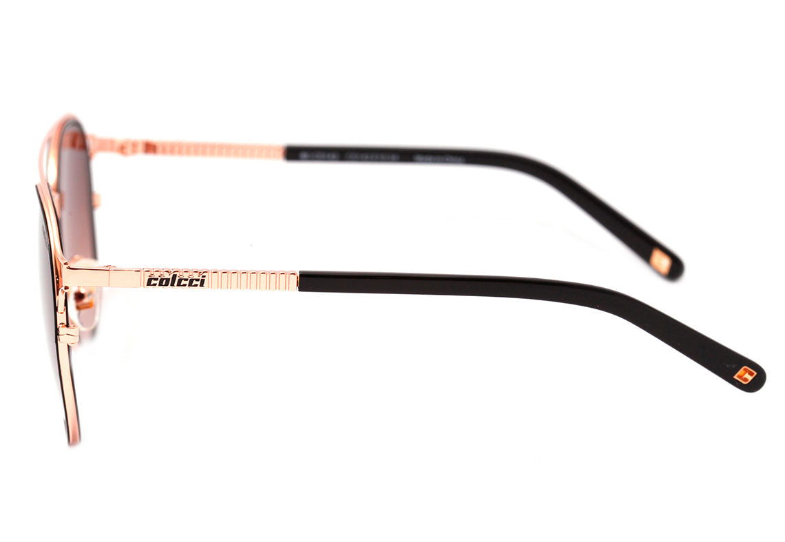 Óculos de Sol Colcci C0142 Preto e Dourado Brilho/ Marrom Degradê