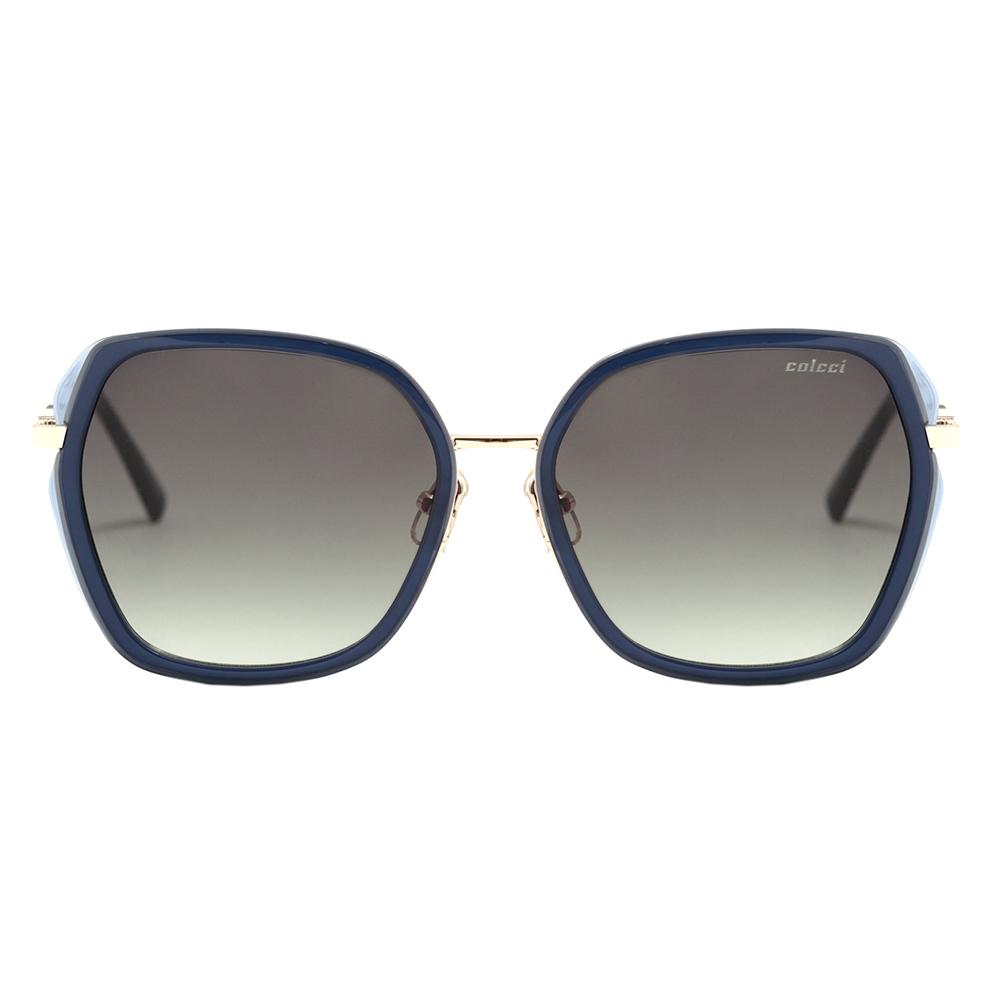 Colcci C0163 Azul Translúcido Brilho / Verde G15 Degradê - Lente 5,7 cm