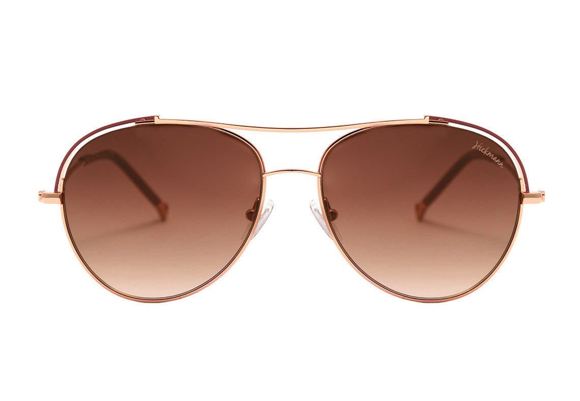 Hickmann HI 3098 01A Dourado Brilho / Marrom Degradê - 55 mm