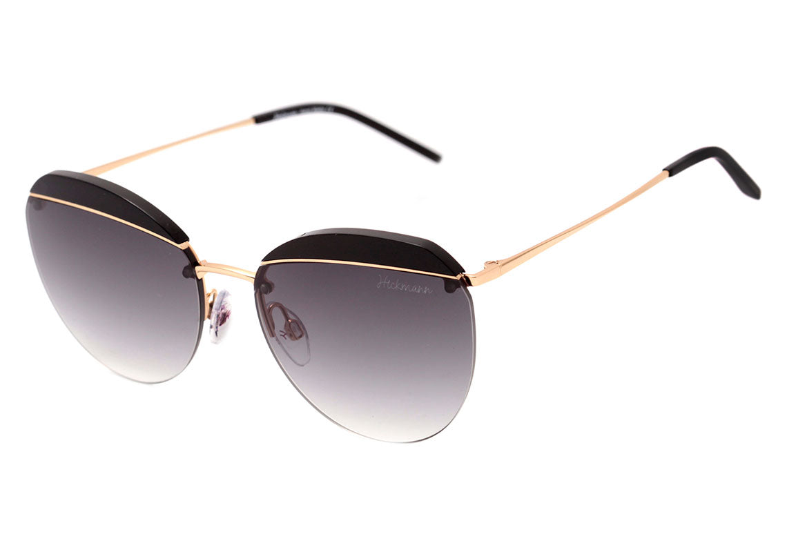 Hickmann HI 3108 A01 Preto e Dourado Brilho / Cinza Degradê - Lente 5,7 cm