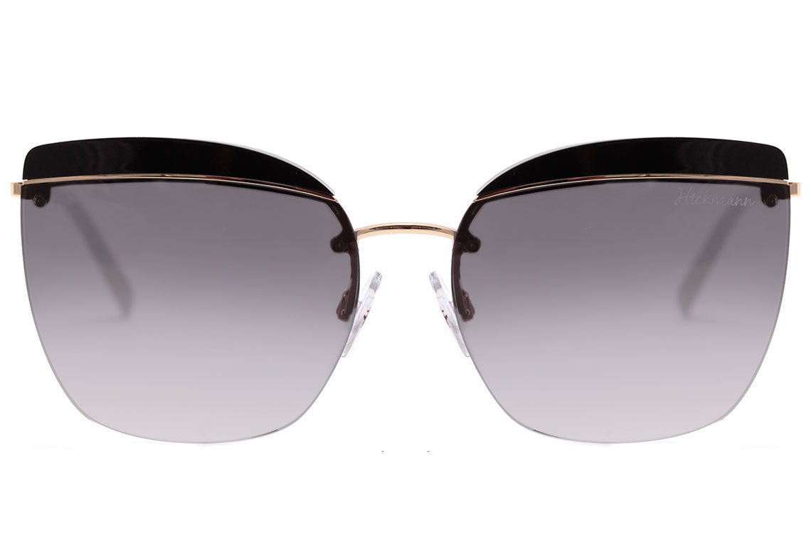 Hickmann HI 3109 A01 Preto e Dourado Brilho / Cinza Degradê - 56 mm