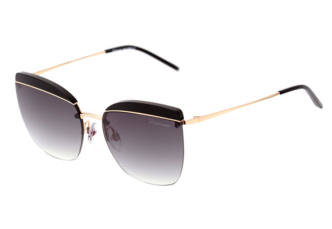 Hickmann HI 3109 A01 Preto e Dourado Brilho / Cinza Degradê - 56 mm