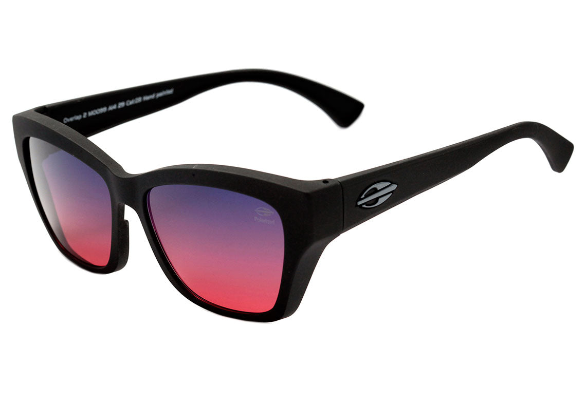 Mormaii Overlap 2 De Sobreposição Preto Fosco / Roxo e Vermelho Degradê Polarizado Unico - Lente 5,5 cm