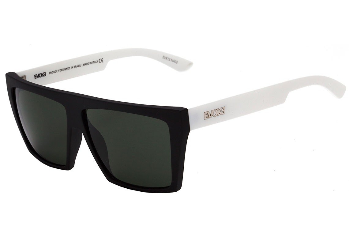 Óculos de Sol Evoke Evk 15 Black Temple White/ Green