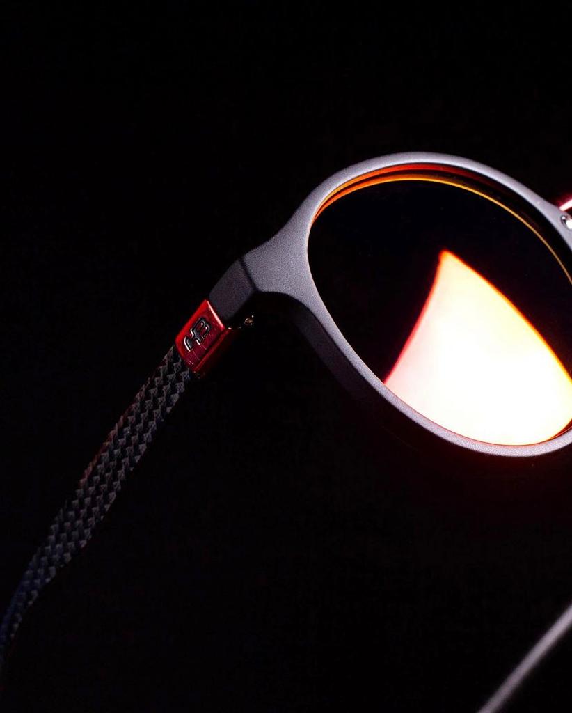Óculos de Sol HB Brighton Matte Black D. Red / Red Espelhado
