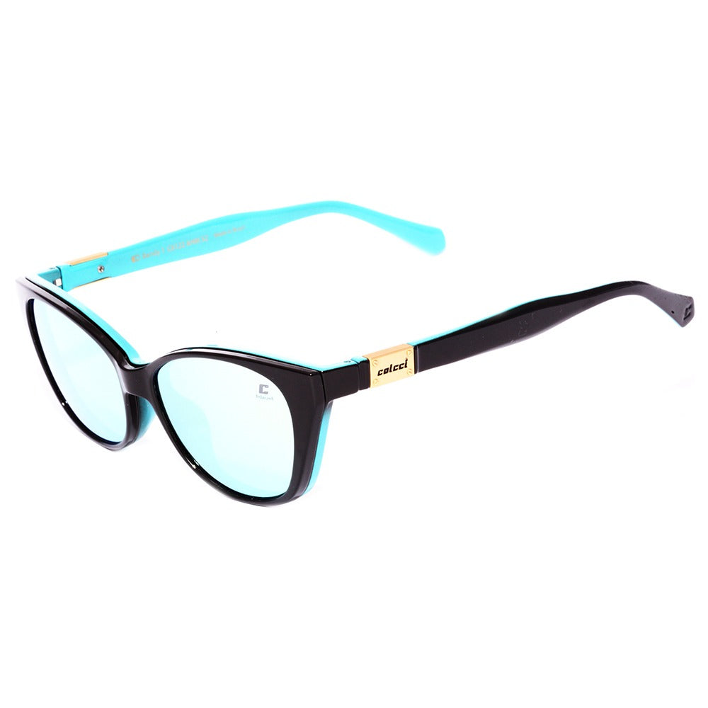 COLCCI BANDY 1 CLIP ON - Preto e Azul Brilho/ Dourado Espelhado Polarizado Lente 5,2 cm