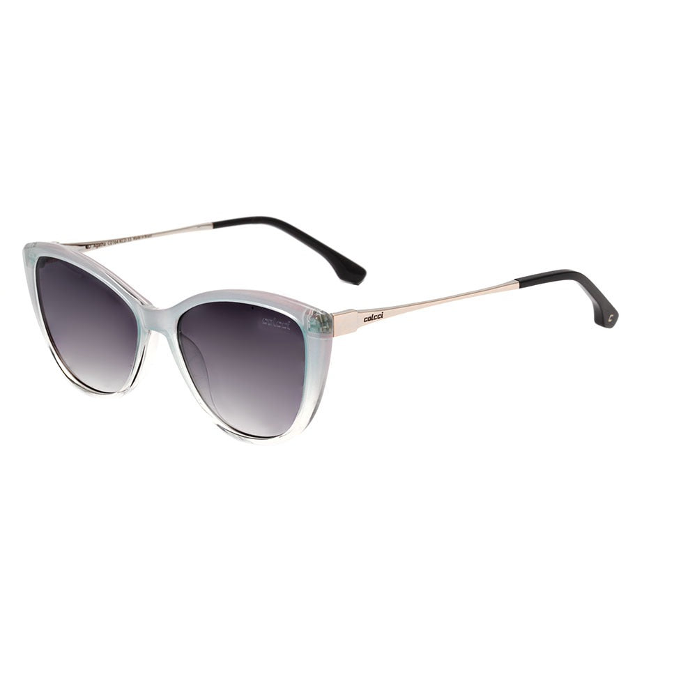 Colcci Agatha Branco Translúcido e Dourado Brilho/ Preto Degradê - Lente 5,4 - Sol