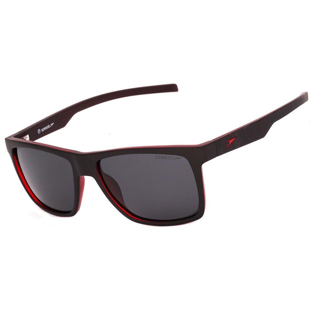 Speedo Gran Fondo H03 Preto e Vermelho Fosco/ Preto Polarizado - Lente 6,0 cm