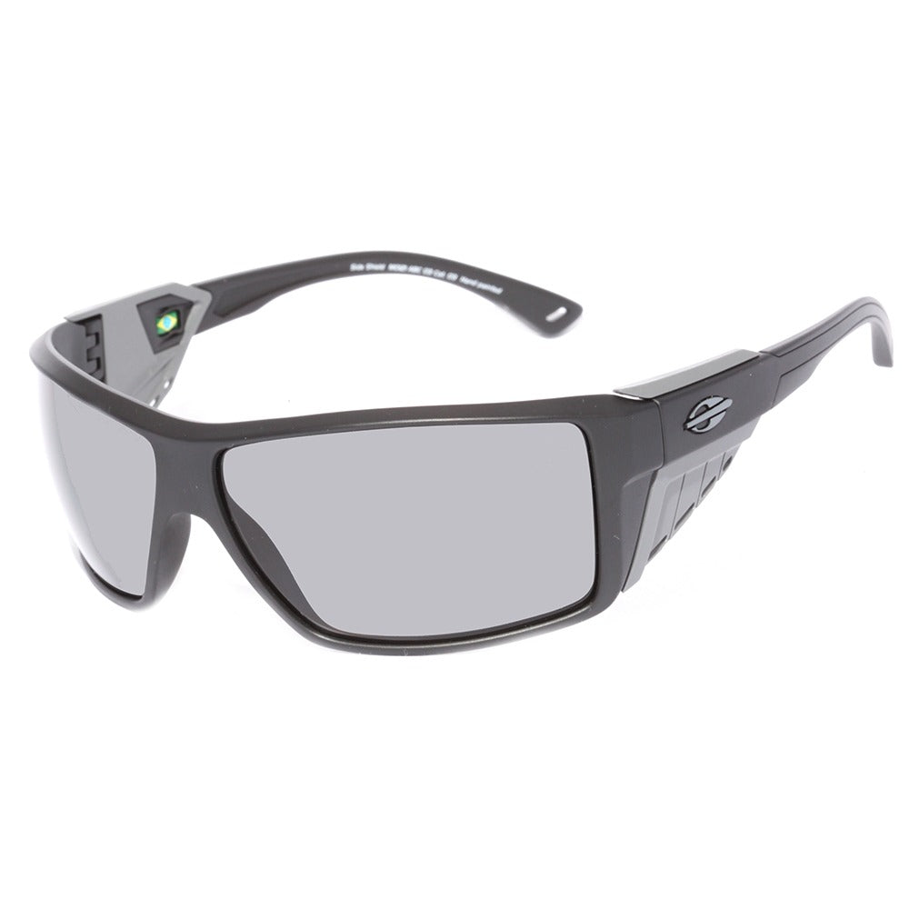 Mormaii Side Shield Preto e Cinza Fosco/ Preto Polarizado - Lente 7,0 cm