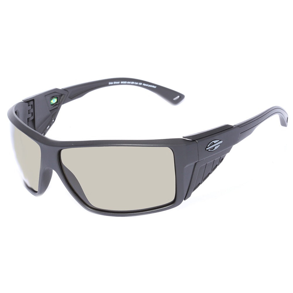 Mormaii Side Shield Preto Fosco/ Verde G15 Polarizado - Lente 7,0 cm - Sol