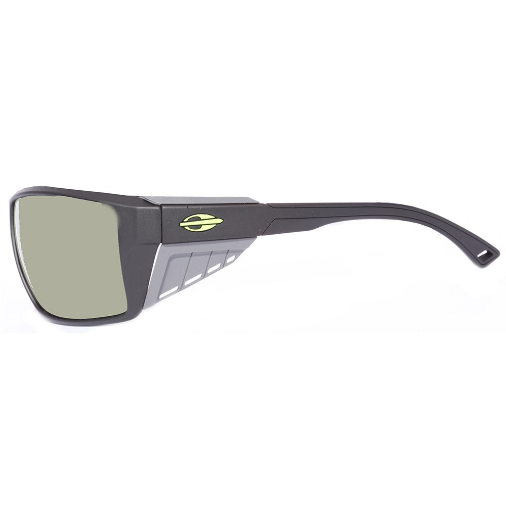Mormaii Side Shield Preto Fosco/ Amarelo e Verde Espelhado - Lente 7,0 cm