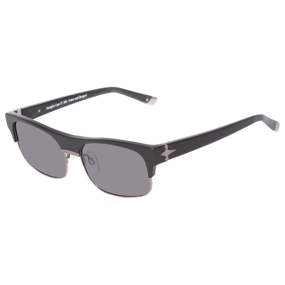 Evoke Capo IV A02 Matte Black Silver/ Grey - Lente 5,5 cm - Sol