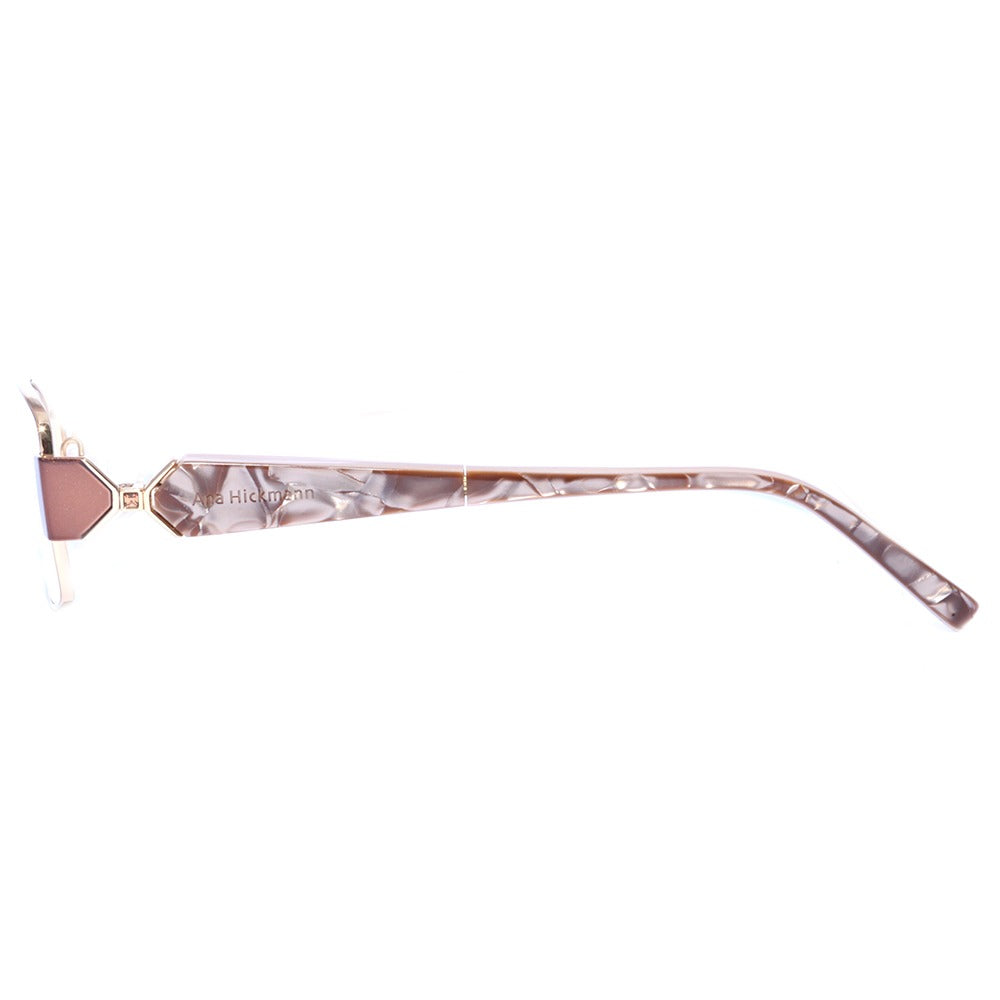 Ana Hickmann AH1160 04GS Duo Fashion Dourado e Marrom Brilho - Grau - 52 mm