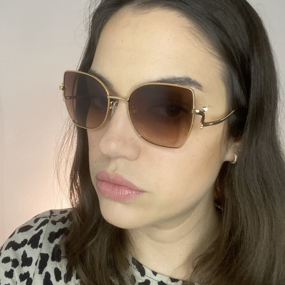 Anima Sou Chic 08A Dourado Brilho Marrom Degradê  - Sol - 54 mm