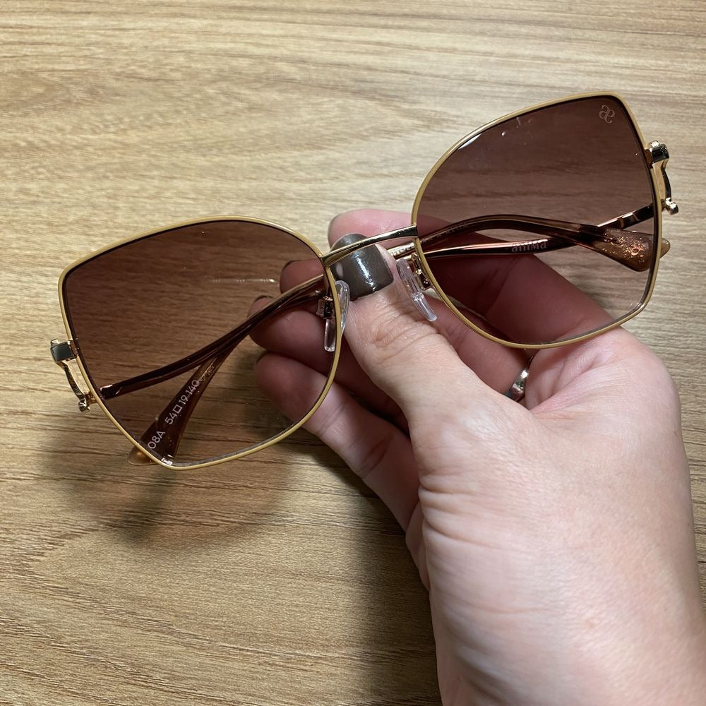 Anima Sou Chic 08A Dourado Brilho Marrom Degradê  - Sol - 54 mm