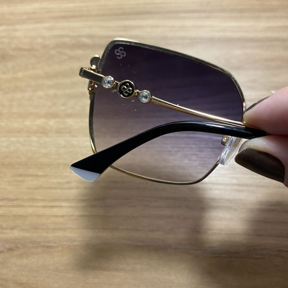 Anima Sou Elegante 09A Dourado e Preto  - Sol - 56 mm