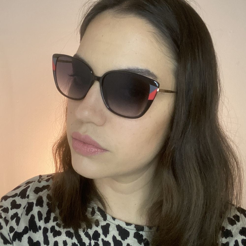 Colcci Camila Queiroz Judy Sun Preto e Vermelho Brilho/ Preto Degradê - Lente 5,4 cm