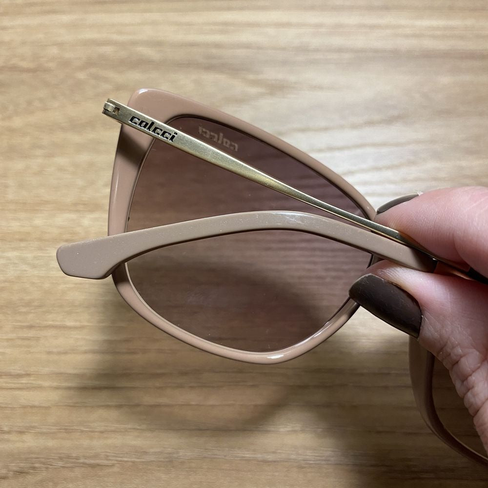 Colcci Camila Queiroz Judy Sun Nude e Dourado Brilho/ Marrom Degradê - Lente 5,4 cm - Sol