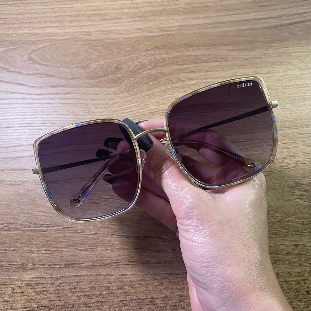 Colcci C0210 Dourado Fosco/ Preto Degradê - Lente 6,1 cm - Sol