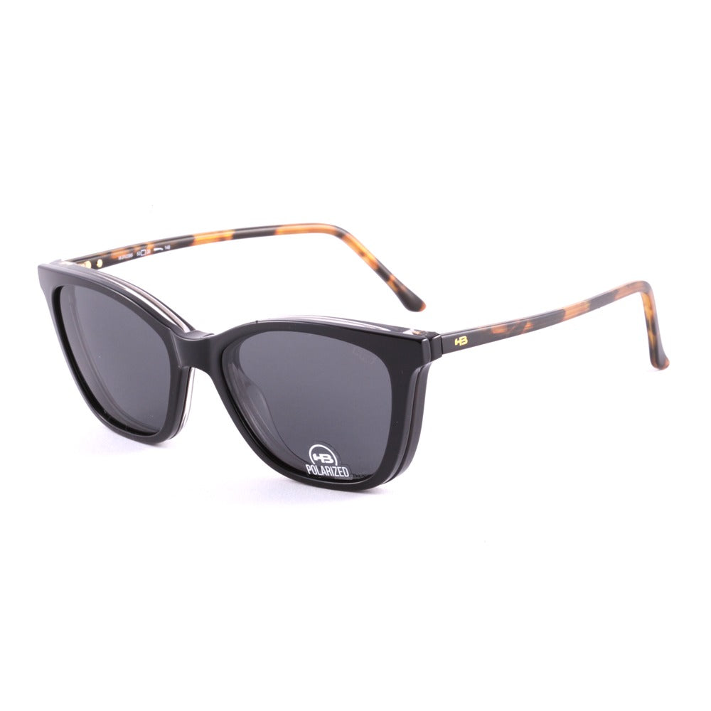 HB Switch Clip on 0385 Gloss Black Havanna/Black Passionat / Polarized Gray - Grau