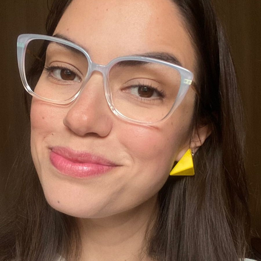 Colcci Camila Queiroz Judy Branco Degradê Translúcido Brilho - Lente 5,5 cm - Grau