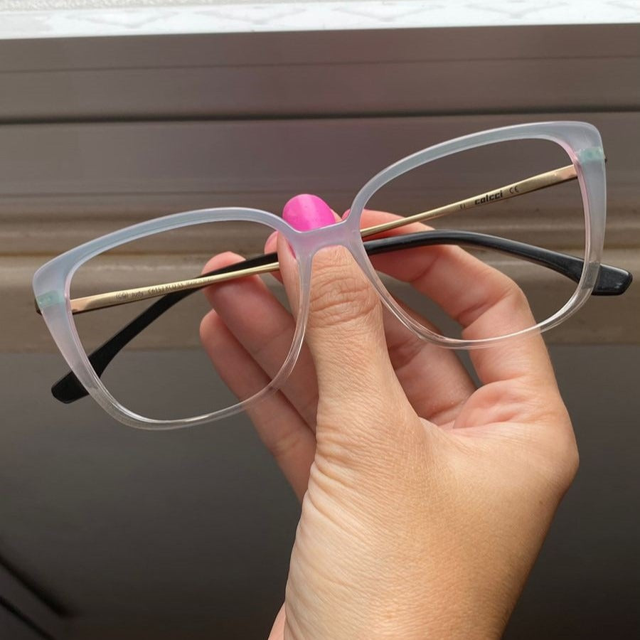 Colcci Camila Queiroz Judy Branco Degradê Translúcido Brilho - Lente 5,5 cm - Grau