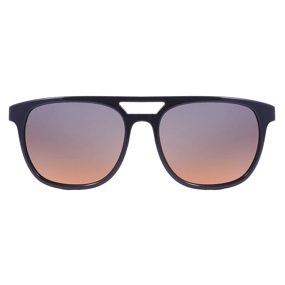 Colcci Apolo Preto Brilho e Cinza Fosco/ Laranja Degradê - Lente 5,6 cm - Sol