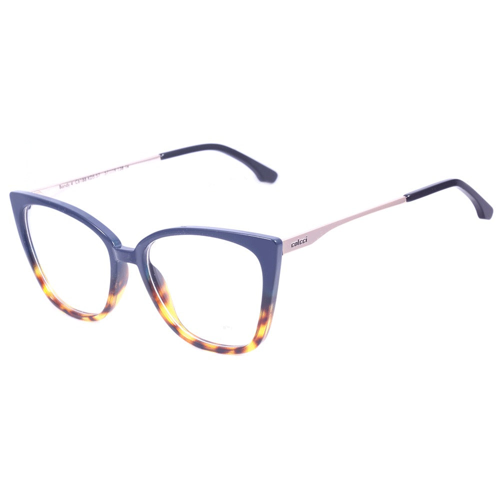 Clip On Colcci Bandy 4 Azul e Marrom Mesclado Brilho/ Preto Degradê - Lente 5,7 cm - Grau