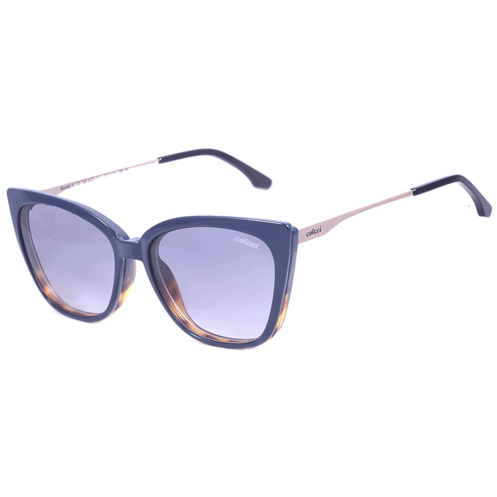 Clip On Colcci Bandy 4 Azul e Marrom Mesclado Brilho/ Preto Degradê - Lente 5,7 cm - Grau